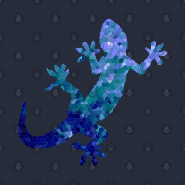 Deep Blue Mosaic Lizard by soitwouldseem