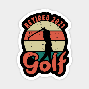 Vintage Retired 2021 Golf Player Golfing Retirement Magnet