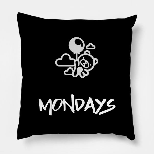 Mondays Pillow by Silly Mango Shop