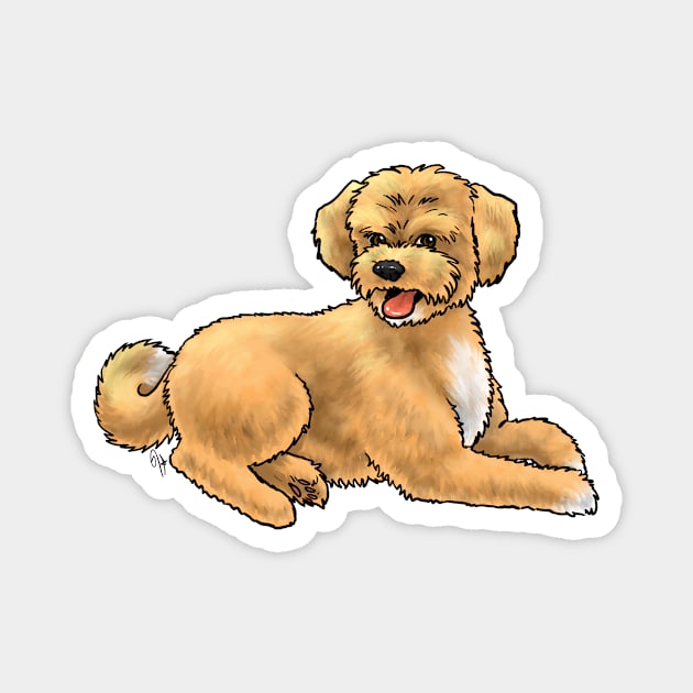 Dog - Aussiedoodle - Apricot Magnet by Jen's Dogs Custom Gifts and Designs