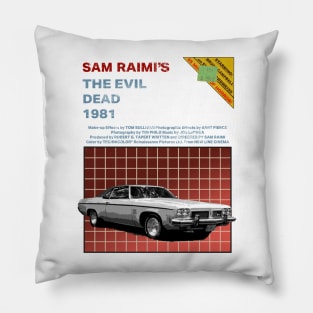 Evil Dead Oldsmobile (Red Title Text) Pillow