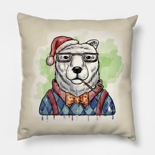 Dapper Christmas Bear Pillow