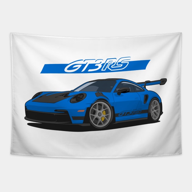 Car 911 gt3 rs blue navy Tapestry by creative.z