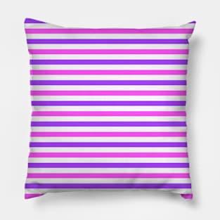 Horizontal Stripes Pattern - Purple, Magenta & White Pillow