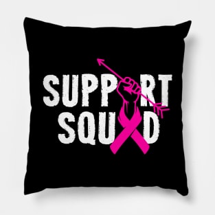 Support Squad Breast Cancer Awareness Pink Ribbon Pillow