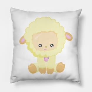 Cute Sheep, Little Sheep, Baby Sheep, Yellow Sheep Pillow