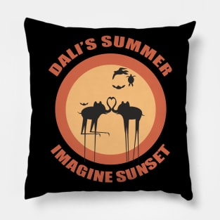 Dali's summer. Imagine sunset (color) Pillow