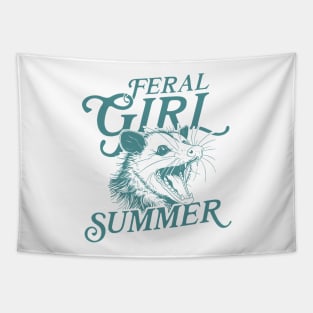 Feral Girl Summer Funny Opossum Vintage Tapestry