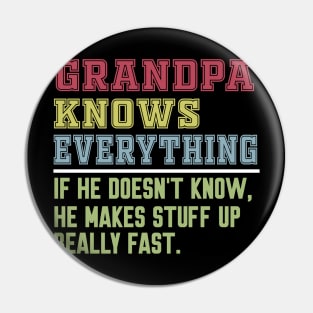 Grandpa knows everything vintage Pin