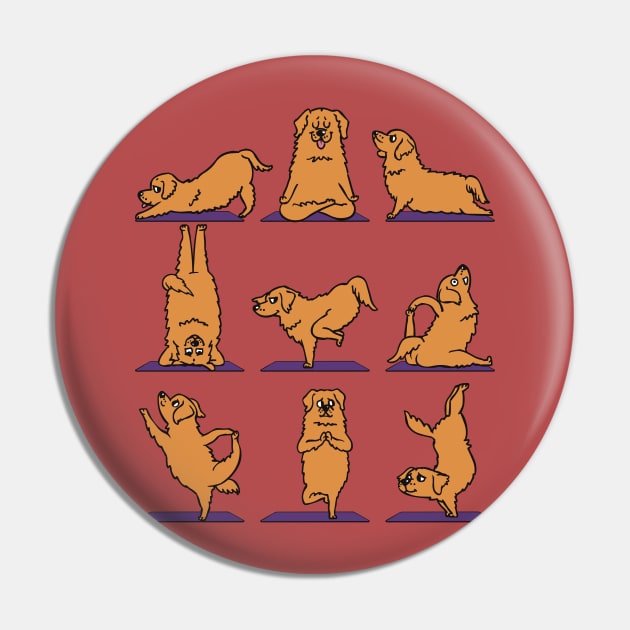 Golden Retriever Yoga Pin by huebucket