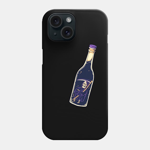 Grim Reaper Stuck in a Bottle Phone Case by schopixai