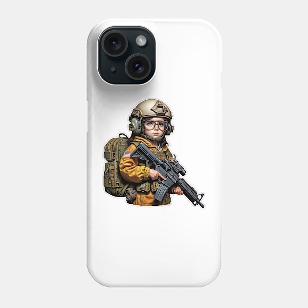 The Little Girl and a Toy Gun Phone Case by Rawlifegraphic