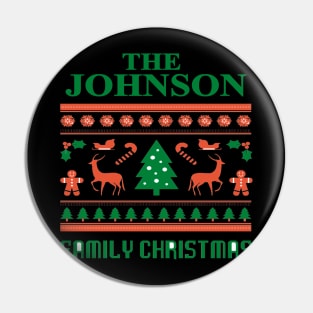 Family Christmas - Groovy Christmas JOHNSON family, Family Christmas T-shirt, Pjama T-shirt Pin