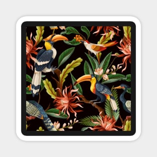 exotic birds pattern Magnet