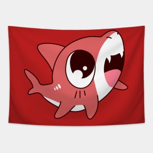 Red Baby Shark Tapestry