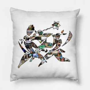 Glastonbury festival collage logo. Pillow