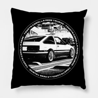 TOYOTA COROLLA AE86 TRUENO Black 'N White 4 (Black Version) Pillow