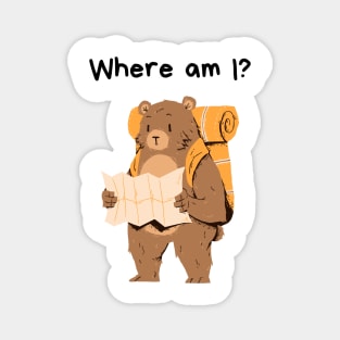 Lost bear - funny design Magnet