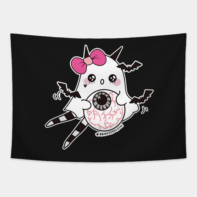 kawaii cute ghost cute spooky , cute halloween Tapestry by princessmi-com