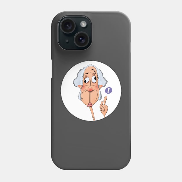 Old man with gray hair - caricature Phone Case by cartoonalarm