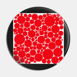 red pop art polka dots on white Pin