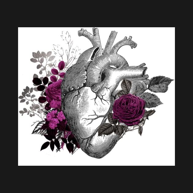 Gothic Heart and Roses by Minxylynx4