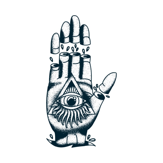 All-Seeing Eye Illuminati Conspiracy Hand by Evoke Collective