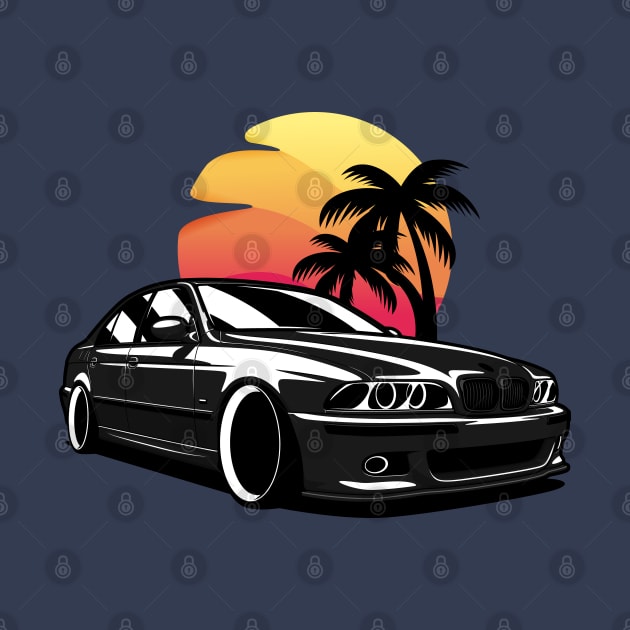 Black E39 Classic Saloon In Sunset by KaroCars