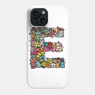 Alphabet Monster Doodle Letter E Monogram Phone Case