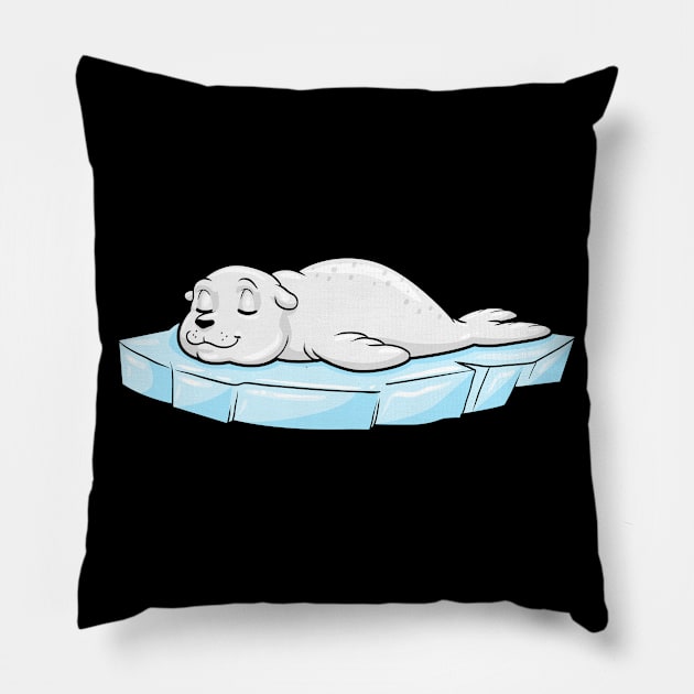 Seal on Ice Floe Pillow by Markus Schnabel