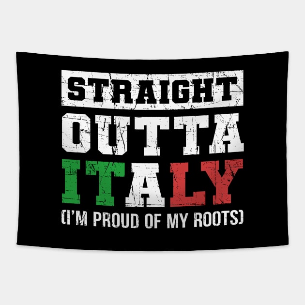 Straight Outta Italy Flag Proud American Grown Tapestry by amango