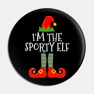 I'm The Sporty Elf Matching Family Group Christmas Pin