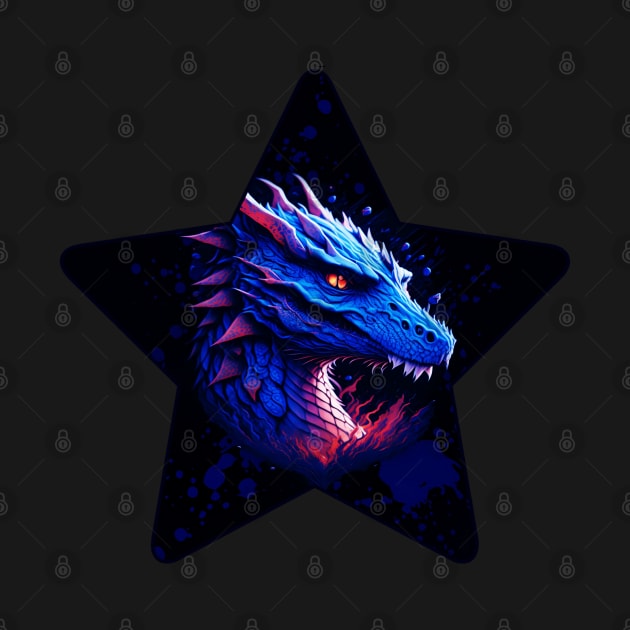 Fantastic digital art of a blue Dragon by AndyStyleShop-Anime