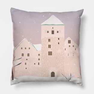 Turku Castle Winter, Finland Pillow