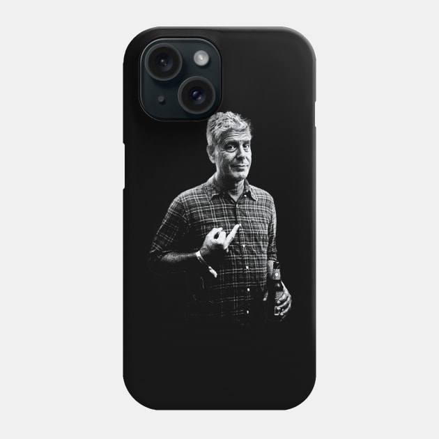 Anthony Bourdain Middle Finger Phone Case by artbycoan