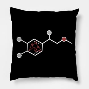 adrenaline molecule, mountains and sea Pillow