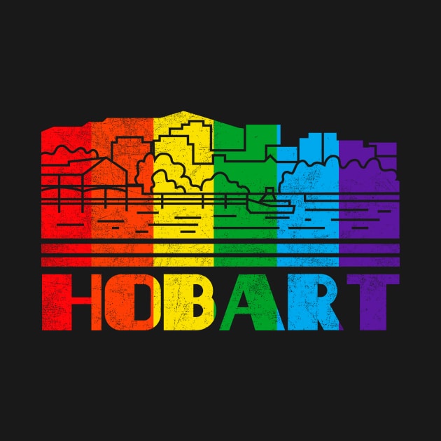 Hobart Pride Shirt Hobart LGBT Gift LGBTQ Supporter Tee Pride Month Rainbow Pride Parade by NickDezArts