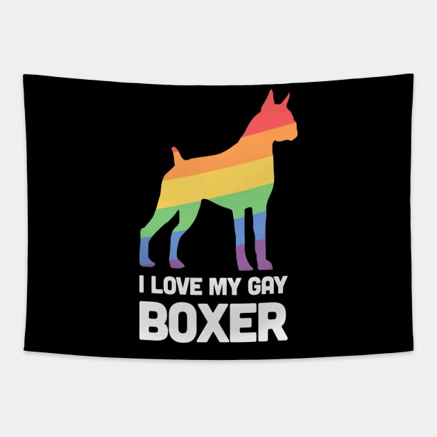 Boxer - Funny Gay Dog LGBT Pride Tapestry by MeatMan