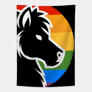 LGBTQ Pride Horse Anthro Furry Rainbow Logo Tapestry