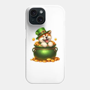 St Patricks Day Akita Dog Phone Case