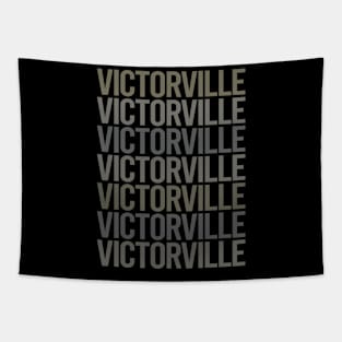 Gray Text Art Victorville Tapestry