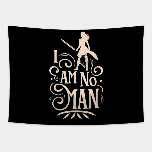 I am no man - Heroine - Black - Fantasy Tapestry by Fenay-Designs