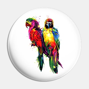 Rainbow Parrots Pin