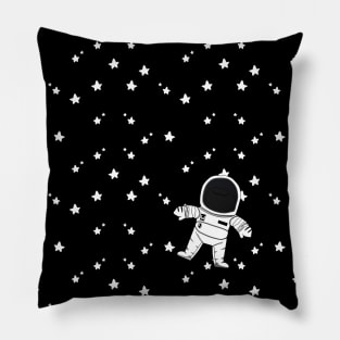 Lil Astronaut in Outerspace Starry Sky Pillow