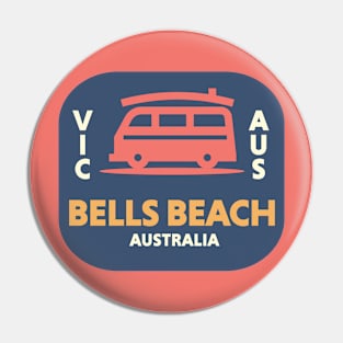 Retro Surfing Emblem Bells Beach, Australia // Vintage Surfing Badge Pin