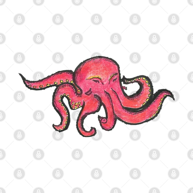 Red Octopus by Artofmiarussell 