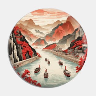 Yangtze River China Vintage Poster Tourism Pin