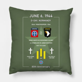 D Day Landing 80th Anniversary 1944 Normandy Pillow