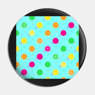 Bright Citrus Polka Dots (Blue) Pin