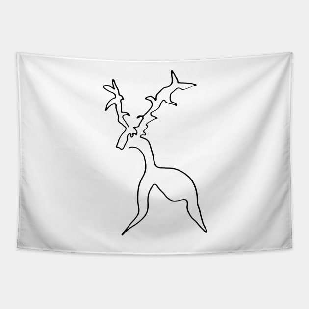 Oh Deer, my heart intelligence - Oneliner Tapestry by Motiondust